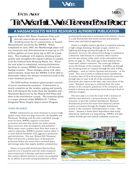 The Walnut Hill Water Treatment Plant Project a Massachusetts Water Resources Authority Publication