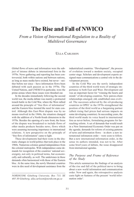 NWICO from a Vision of International Regulation to a Reality of Multilevel Governance