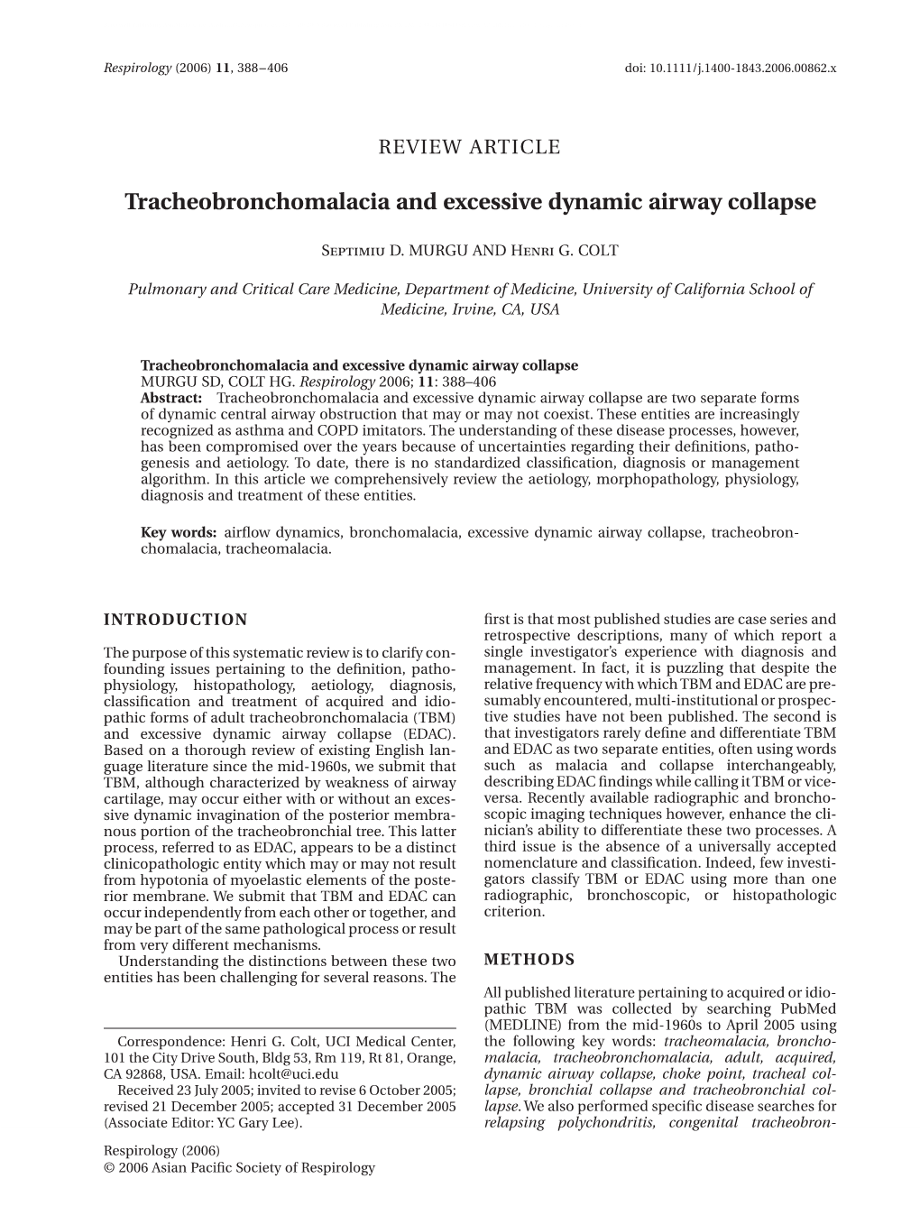 Tracheobronchomalacia and Excessive Dynamic Airway Collapse