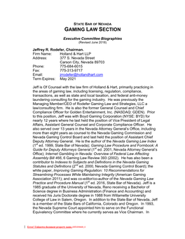 Gaming Law Section