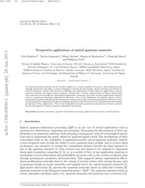 Arxiv:1306.6904V1 [Quant-Ph] 28 Jun 2013 Tions and to Understand the Power Oﬀered by Quantum Physics Itself