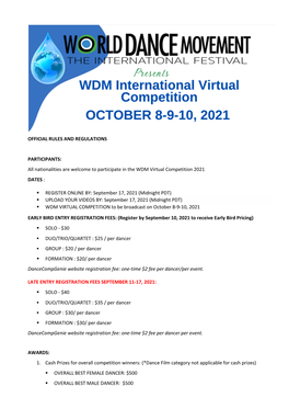 Wdm Virtual Summer Competition 2021
