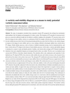 A Vorticity-And-Stability Diagram As a Means to Study Potential Vorticity