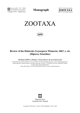 Review of the Holarctic Corynoptera Winnertz, 1867, S. Str. (Diptera, Sciaridae)