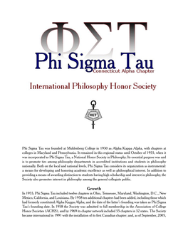 Phi Sigma Tau Informational Document.Wpd