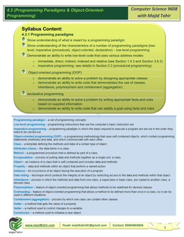 Programming Paradigms & Object-Oriented