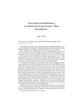 Evolvability and Robustness in Artificial Evolving