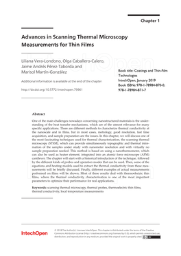 Advances in Scanning Thermal Microscopy Measurements for Thin Films