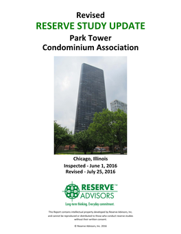 RESERVE STUDY UPDATE Park Tower Condominium Association