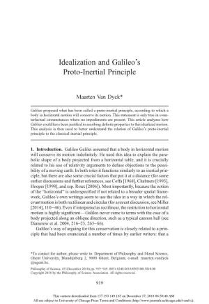 Idealization and Galileo's Proto-Inertial Principle