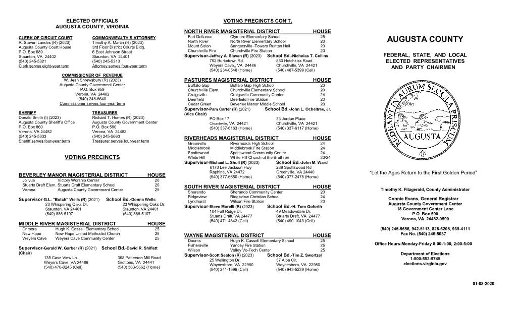 Elected Officials Voting Precincts Con’T