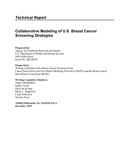 Collaborative Modeling of U.S. Breast Cancer Screening Strategies