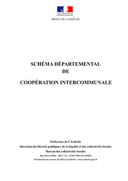 Schéma Départemental De Coopération Intercommunale Arrêté En 2011