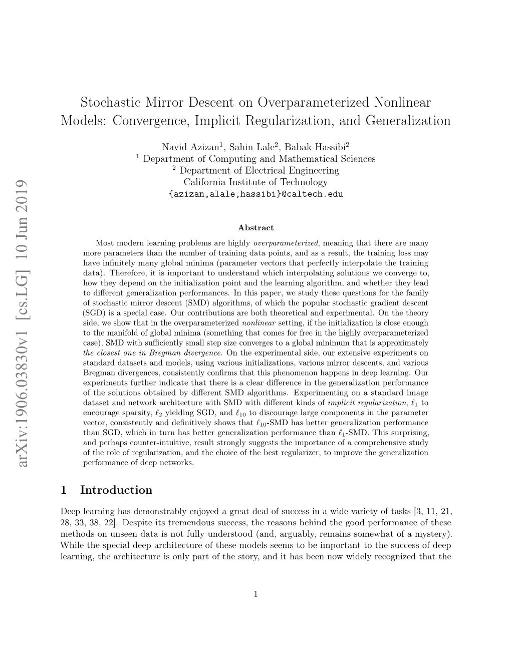Stochastic Mirror Descent on Overparameterized Nonlinear Models: Convergence, Implicit Regularization, and Generalization