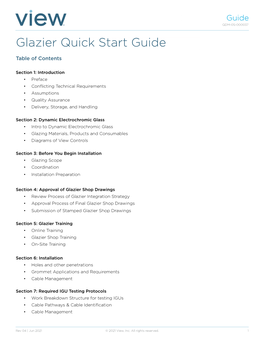 Glazier Quick Start Guide
