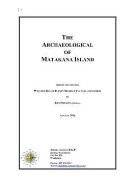 The Archaeology of Matakana Island