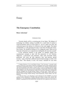 The Emergency Constitution