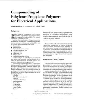 Compounding of Ethylene-Propylene Polymers for Electrical Applications