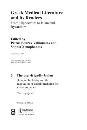 Greek Medical Literature and Its Readers from Hippocrates to Islam and Byzantium