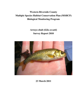 Arroyo Chub Survey Report 2010