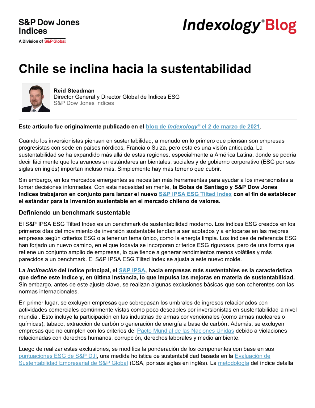 Chile Se Inclina Hacia La Sustentabilidad