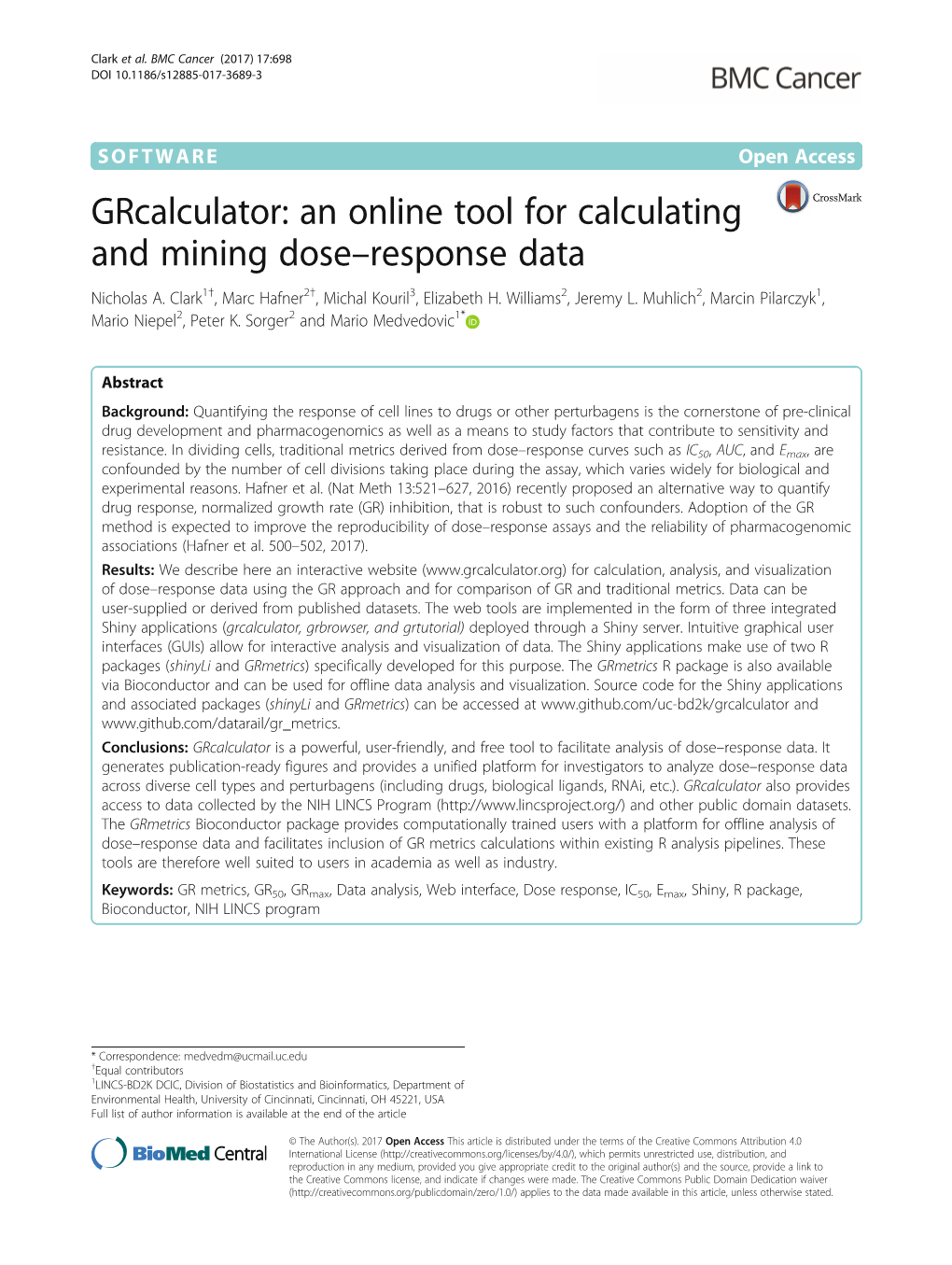 An Online Tool for Calculating and Mining Dose–Response Data Nicholas A
