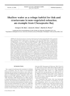 Shallow Water As a Refuge Habitat for Fish and Crustaceans in Non-Vegetated Estuaries: an Example from Chesapeake Bay