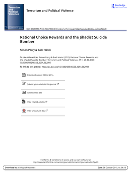 Rational Choice Rewards and the Jihadist Suicide Bomber