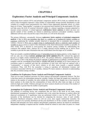 CHAPTER 4 Exploratory Factor Analysis and Principal Components