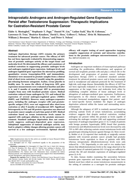 Therapeutic Implications for Castration-Resistant Prostate Cancer