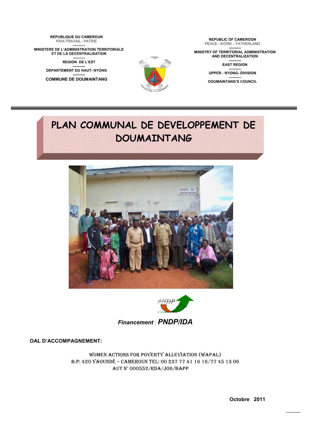 Plan Communal De Developpement De Doumaintang