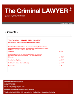 Criminal Lawyer : Issue 248 December 2020