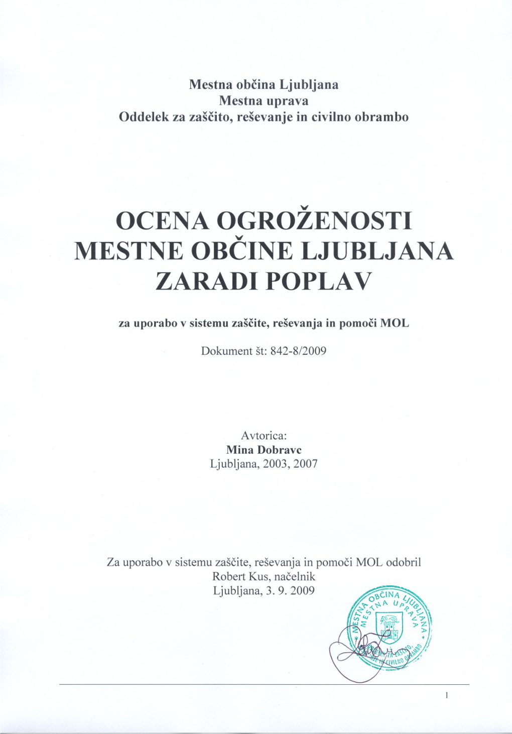 Ocena Ogroženosti Mol Zaradi Poplav