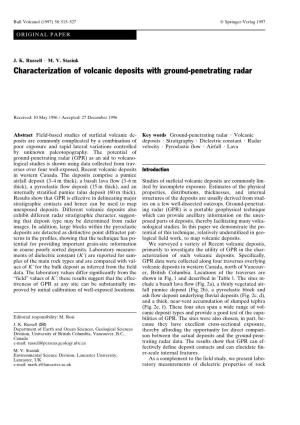 Characterization of Volcanic Deposits with Ground-Penetrating Radar