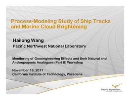 Process-Modeling Study of Ship Tracks and Marine Cloud Brightening