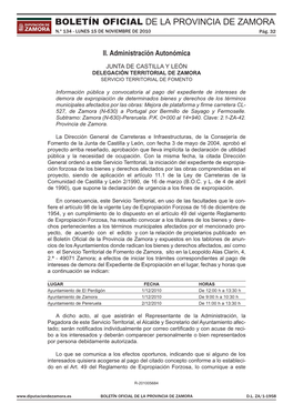 BOLETÍN OFICIAL DE LA PROVINCIA DE ZAMORA N.º 134 - LUNES 15 DE NOVIEMBRE DE 2010 Pág