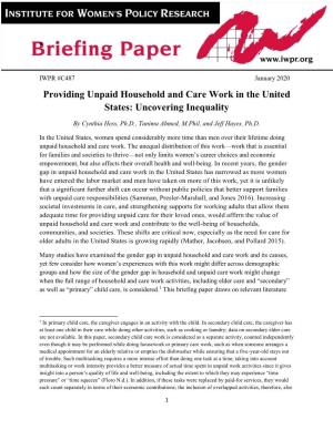Providing Unpaid Household and Care Work in the United States: Uncovering Inequality
