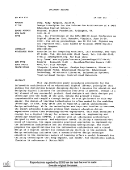 Design Principles for the Information Architecture of a SMET Education Digital Library