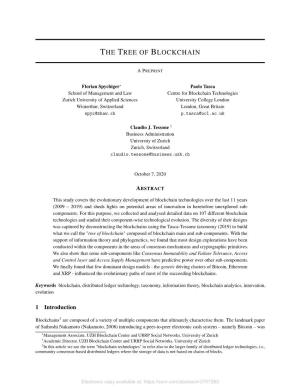 The Tree of Blockchain to Shed Light on the Innovation Within Different Components