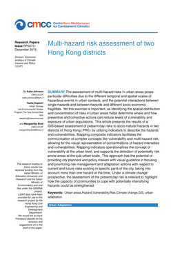 Multi-Hazard Risk Assessment of Two Hong Kong Districts