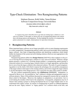 Two Reengineering Patterns