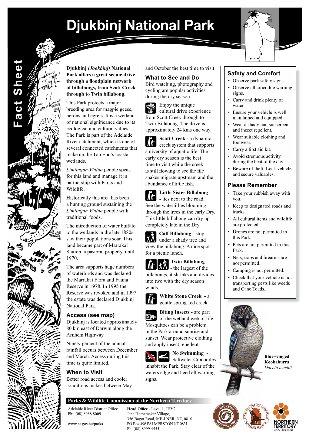 Djukbinj National Park Fact Sheet And