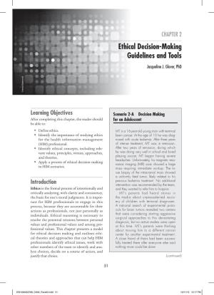 Chapter 2 Ethical Decision-Making Guidelines and Tools