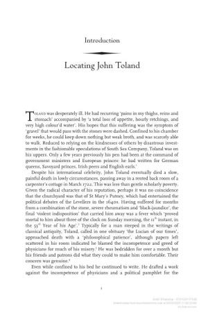 Locating John Toland