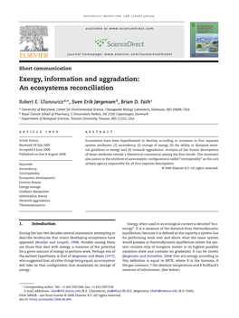 Exergy, Information and Aggradation: an Ecosystems Reconciliation