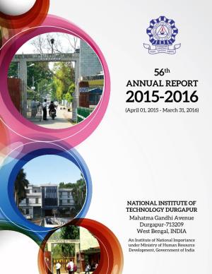 ANNUAL REPORT 2015-2016 (April 01, 2015 - March 31, 2016)