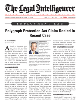 Polygraph Protection Act Claim Denied in Recent Case