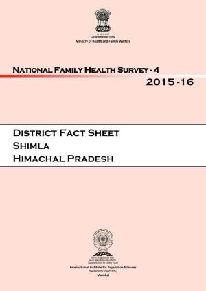 District Fact Sheet Shimla Himachal Pradesh