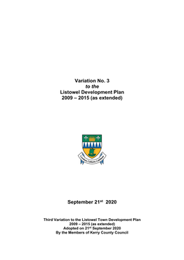 Variation No. 3 to the Listowel Development Plan 2009 – 2015 (As Extended)