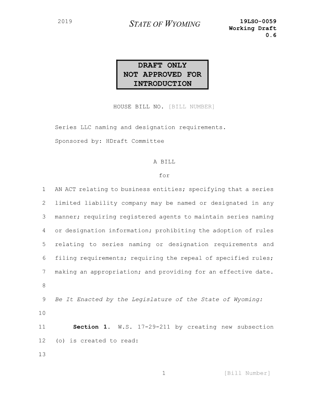 19LSO-0059 V0.6 Series LLC Naming and Designation Requirements